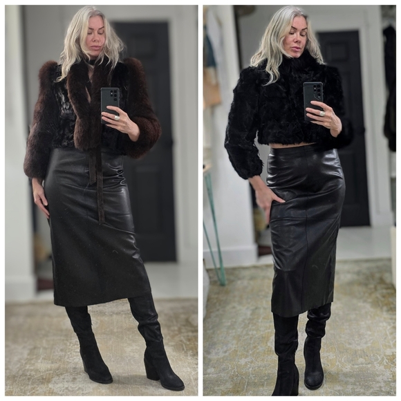 Mahogany Fox Fur Crop Coat - Picture 11 of 11